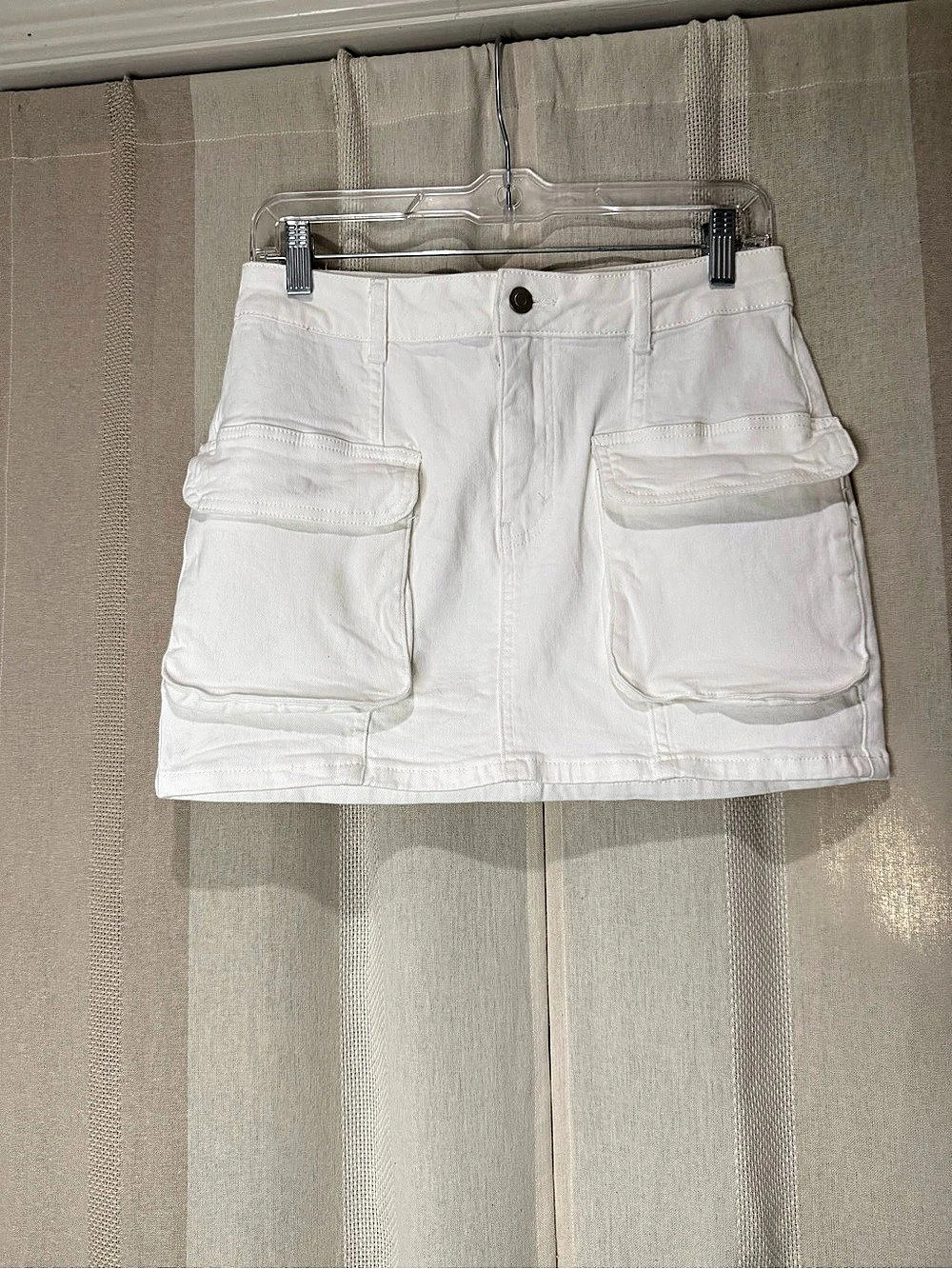 ANWND Cargo Mini Skirt White Size Small